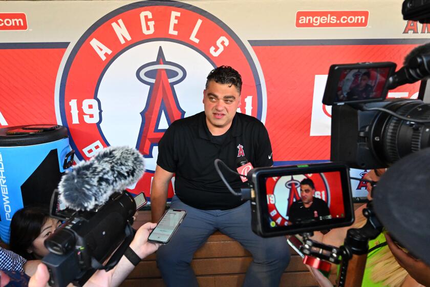 ANAHEIM, CA - JUNE 20: General manager Perry Minasian of the Los Angeles Angels.
