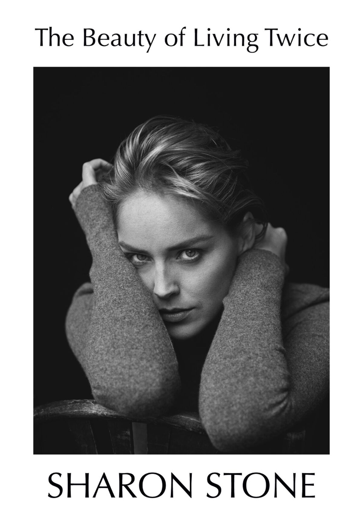 This cover image provided by Alfred A. Knopf shows "The Beauty of Living Twice" by Sharon Stone, expected in March 2021. Stone takes on everything from her painful childhood in Pennsylvania to her star-making role in the erotic thriller “Basic Instinct” to Martin Scorsese’s mobster epic “Casino,” for which she received an Academy Award nomination and a Golden Globe award. She’ll also write about her near-fatal stroke in 2001 and her humanitarian work on behalf of AIDS research and other causes. (Alfred A. Knopf via AP)