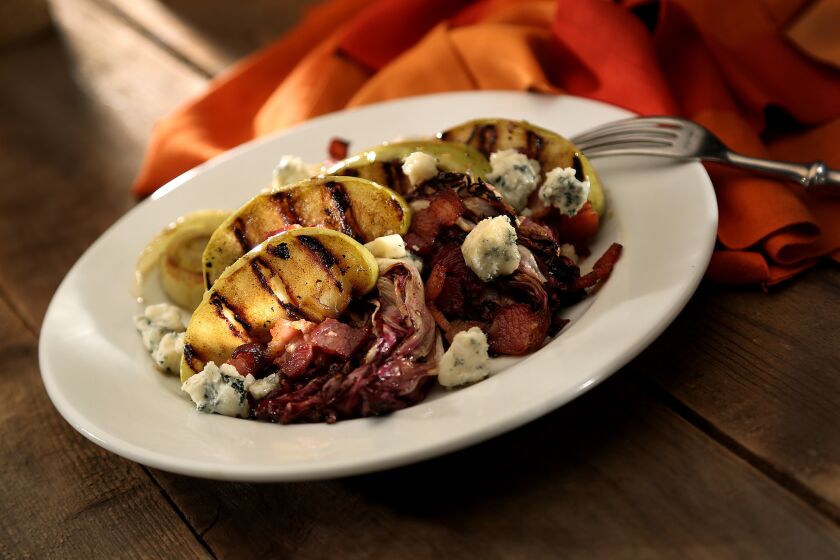 Recipe: Grilled apple salad with blue cheese and maple vinaigrette