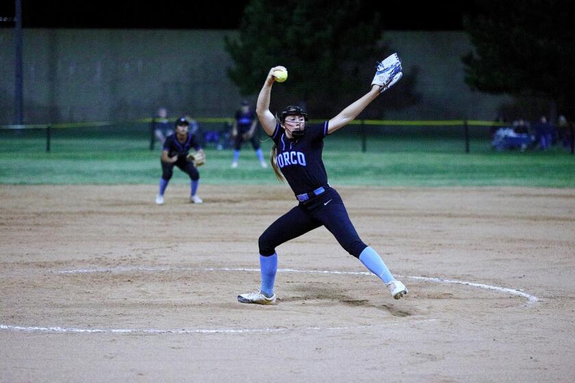 Norco pitcher Coral Williams.