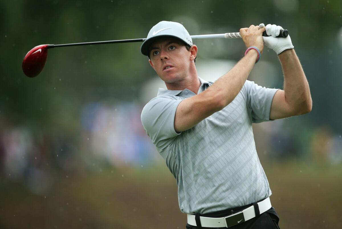 Rory McIlroy at nine under after two rounds of play at the PGA Championship holds a one-shot lead over Jason Day and Jim Furyk.