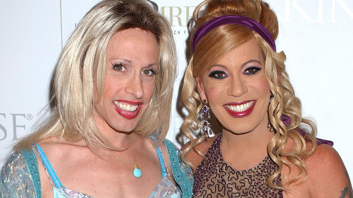 Alexis Arquette, left, and Bel Air at a West Hollywood Comedy Store benefit show in 2006.