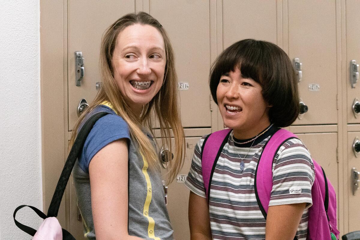 Anna Konkle, left as Anna Kone and Maya Erskine as Maya Ishii-Peters in a scene from "PEN15."