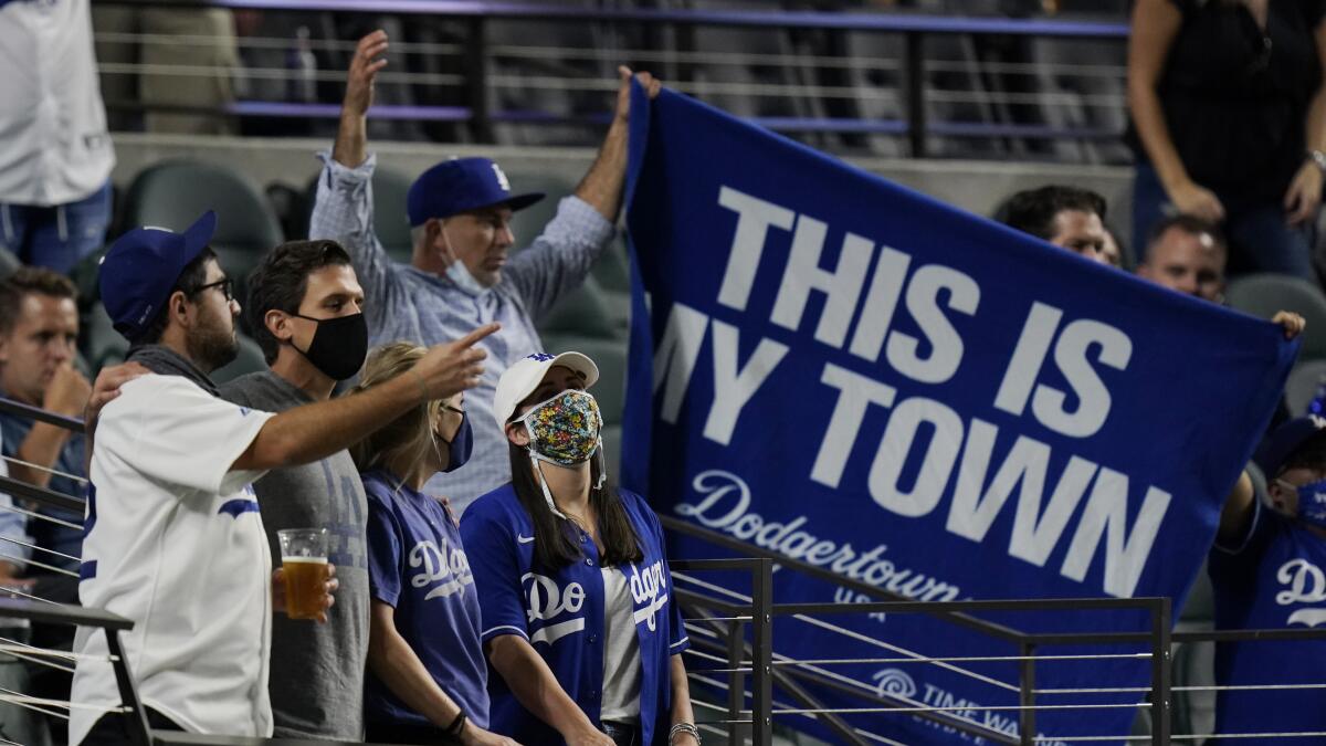 Fans buying up the Blue at Dodger Stadium as World Series awaits