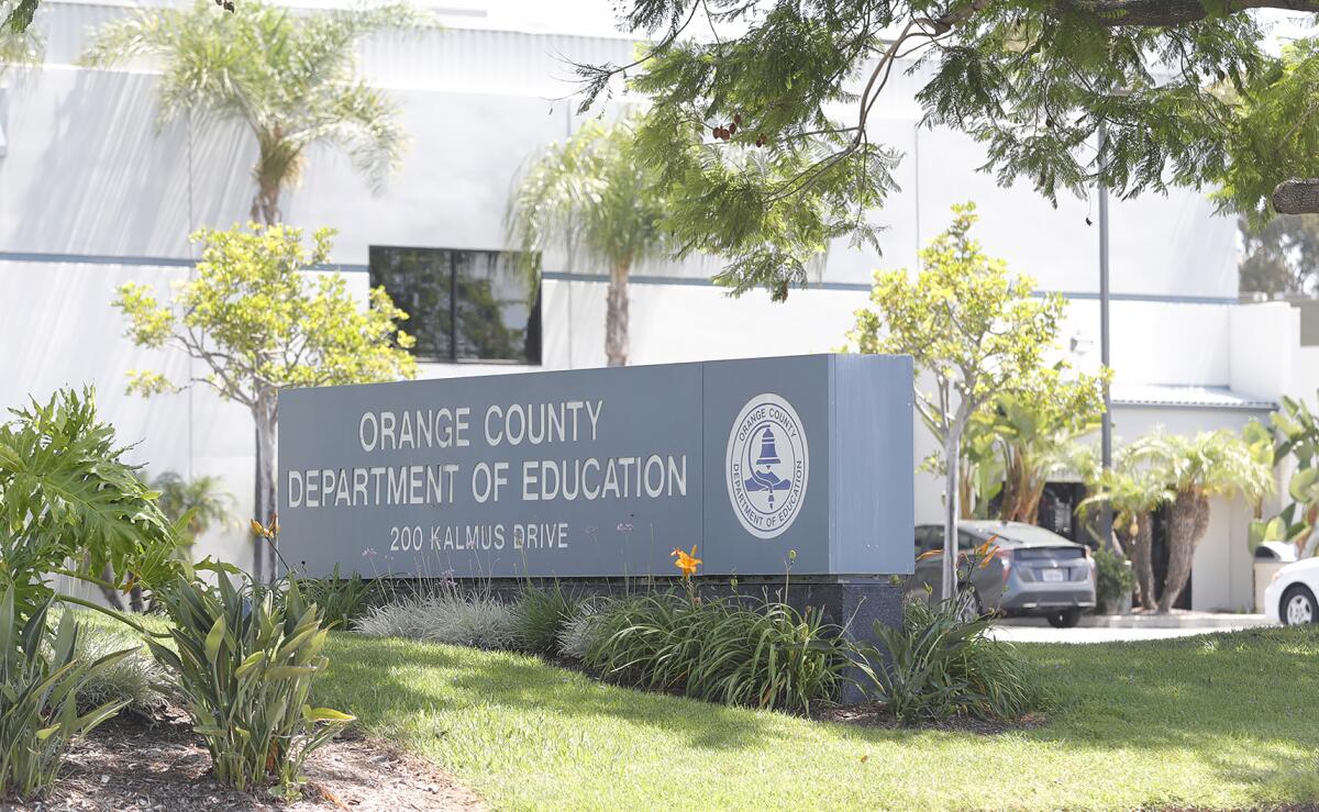 The Orange County Department of Education office in Costa Mesa.