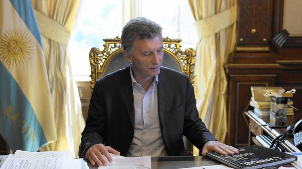 Argentine President Mauricio Macri at the presidential palace in Buenos Aires.