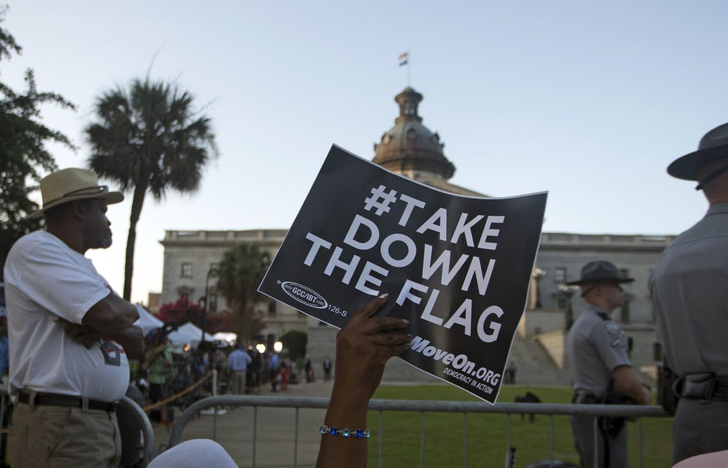 Confederate flag comes down