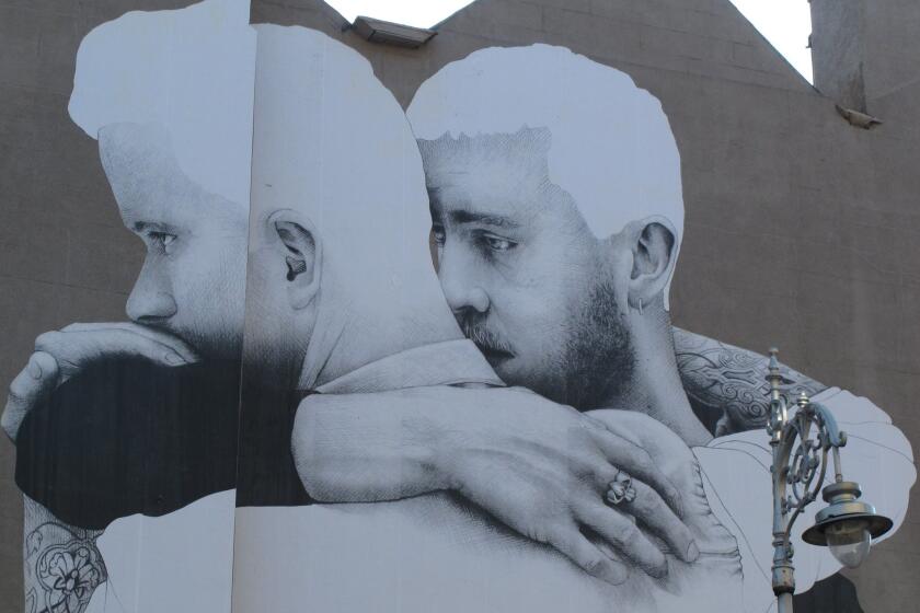 A gay rights mural adorns the side of a building in Dublin, Ireland. The country is holding the world's first national referendum on same-sex marriage on May 22.