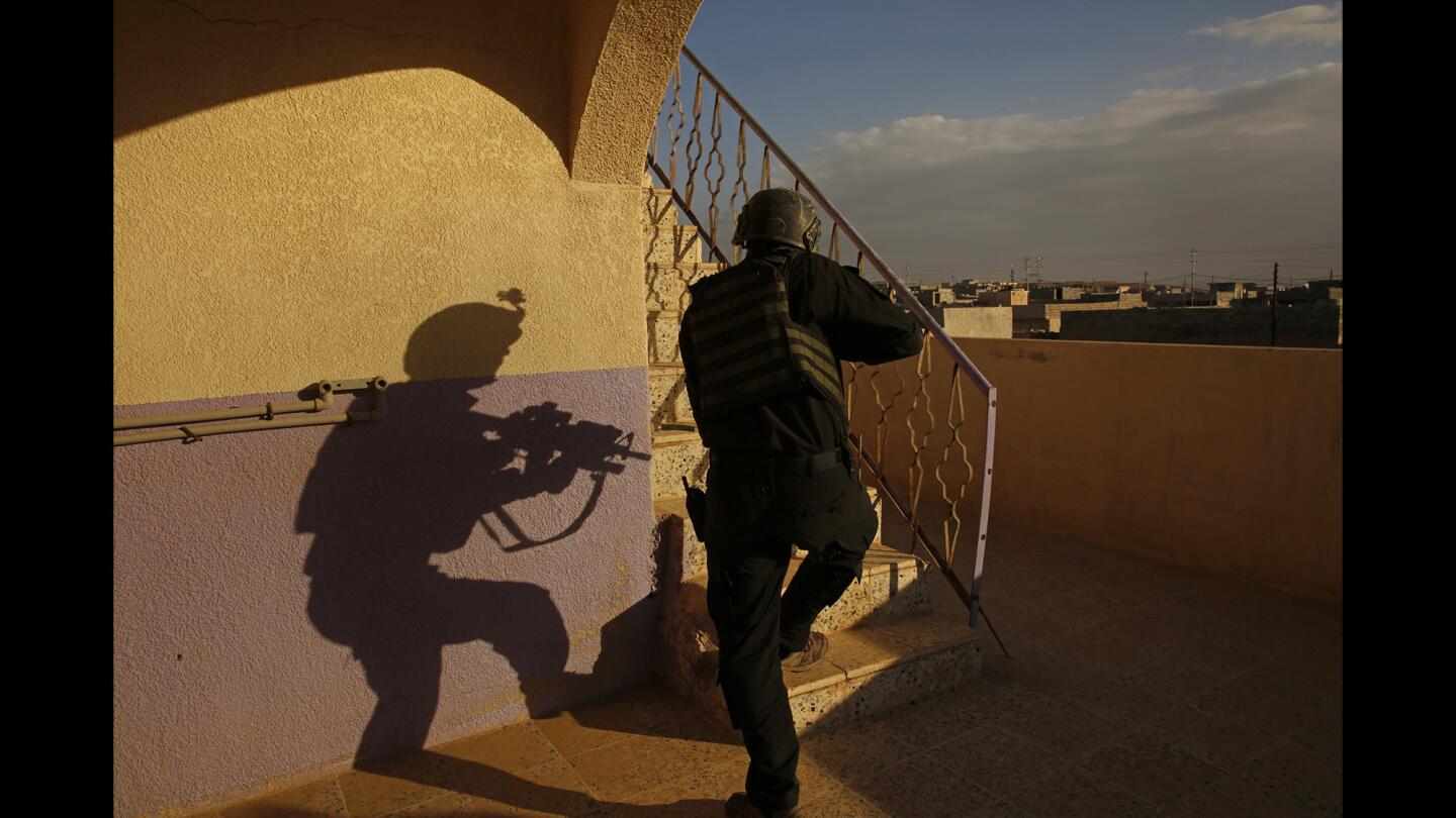 Iraqi special forces continue to clear homes in Gogjali on Nov. 2, 2016, after the area was liberated.