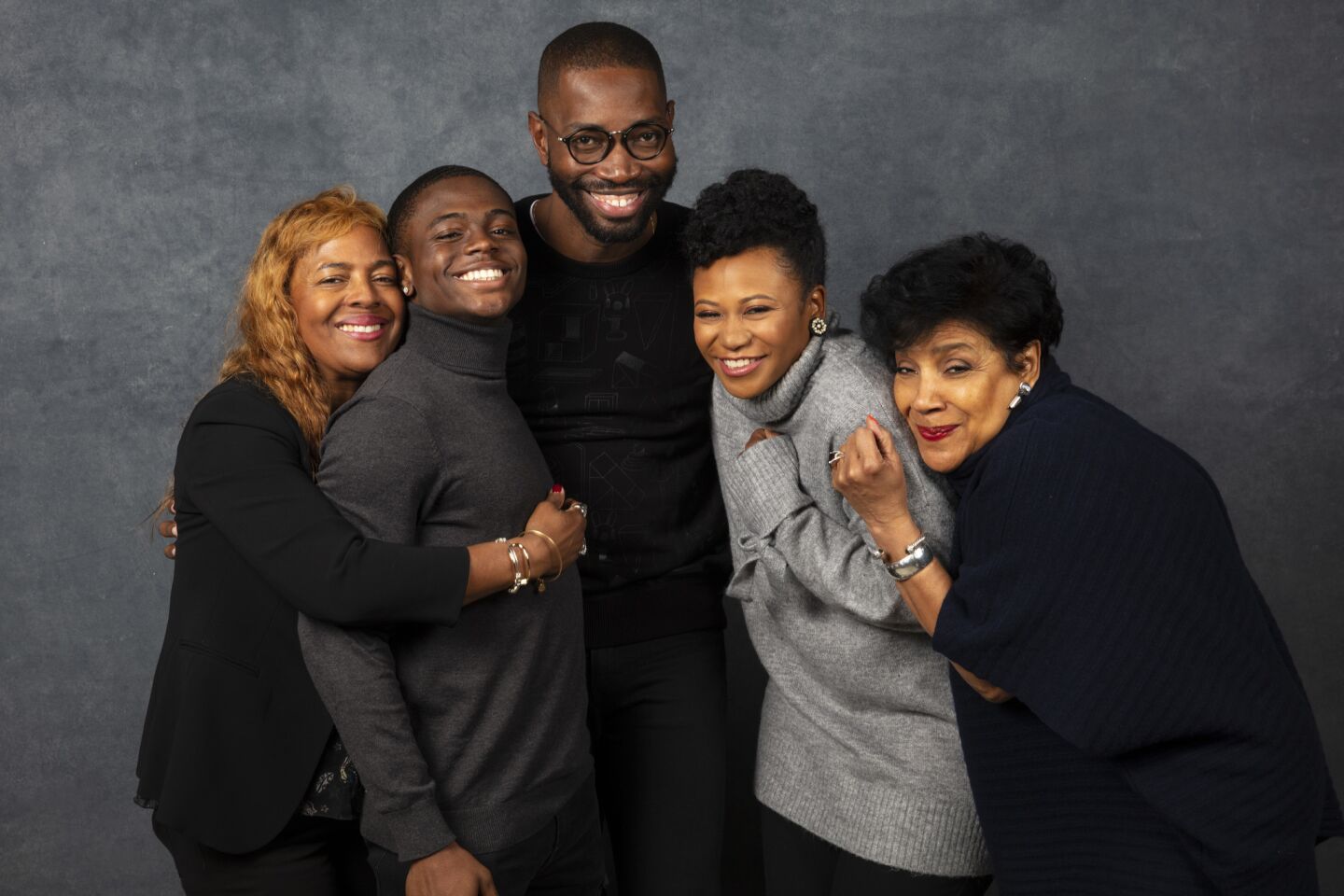 Executive producer Denitria Harris-Lawrence, actor Akili McDowell, series creator Tarell Alvin McCraney, actor Alana Arenas and actor Phylicia Rashad from the television series "David Makes Man."