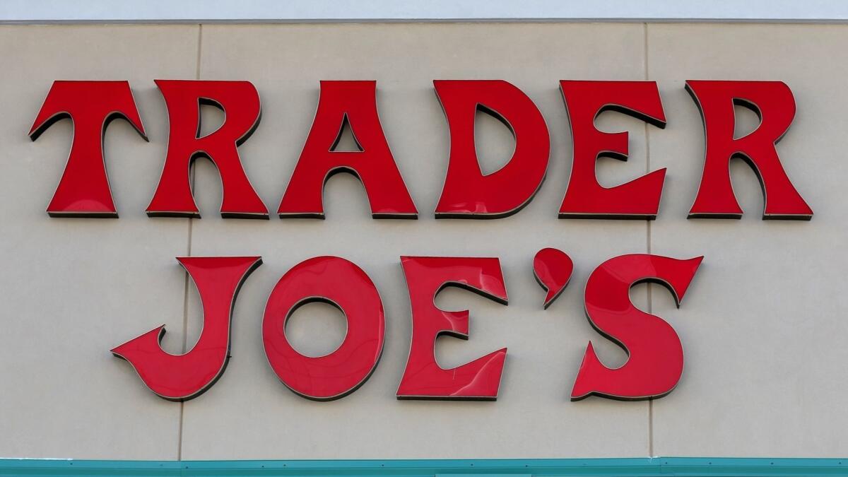 The Trader Joe's sign is seen during the grand opening of a Trader Joe's on October 18, 2013 in Pinecrest, Florida.