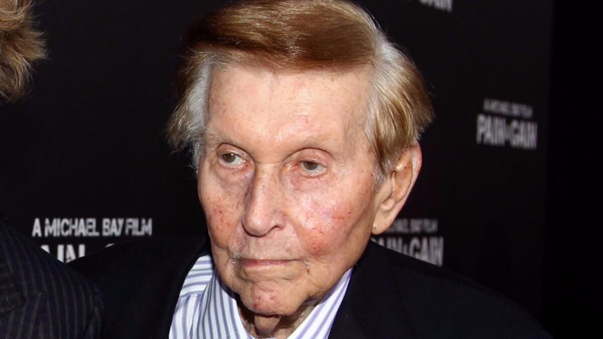 Sumner Redstone, shown in 2013, will no longer be paid an annual salary by Viacom Inc.