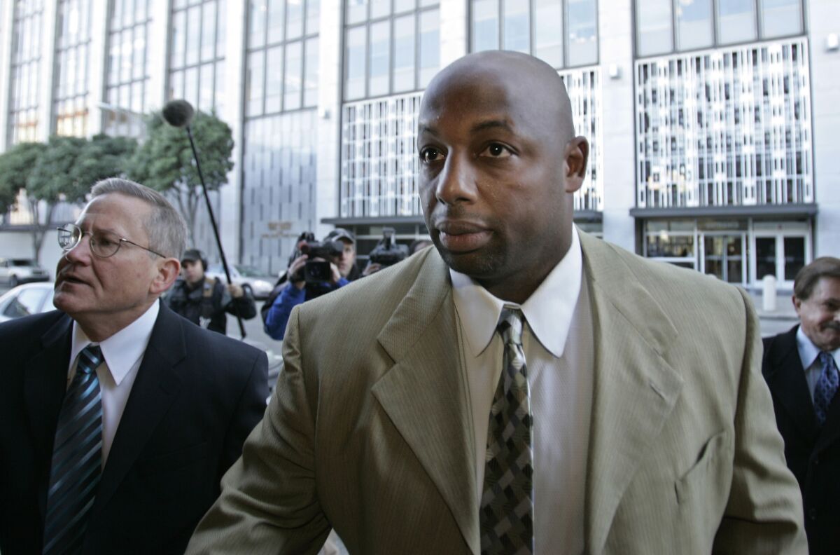 Former NFL player Dana Stubblefield in 2008. Prosecutors say Stubblefield's DNA was found on a woman who accused him of rape.