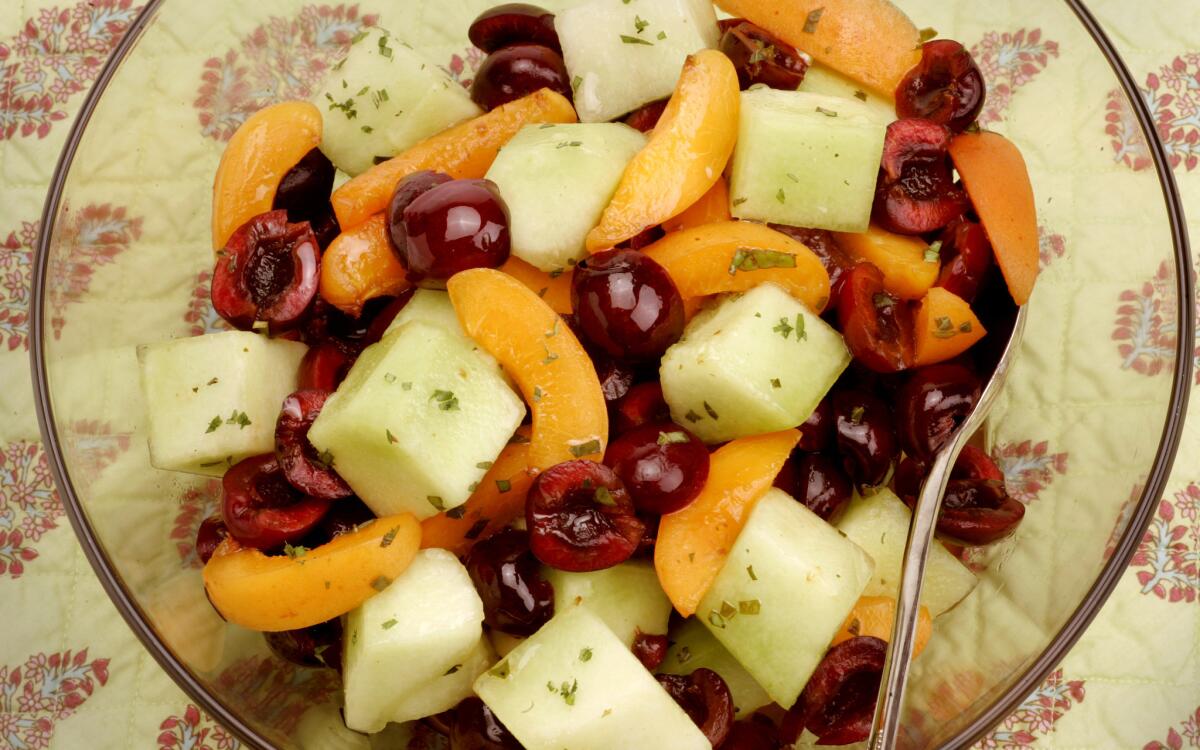 Cherry and apricot fruit salad