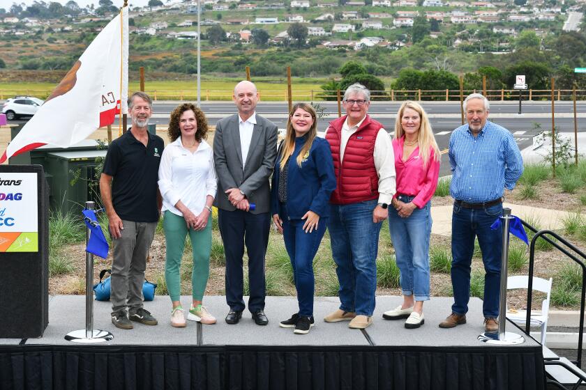 City of Solana Beach and Encinitas representatives at the opening of the new San Elijo Park and Ride.