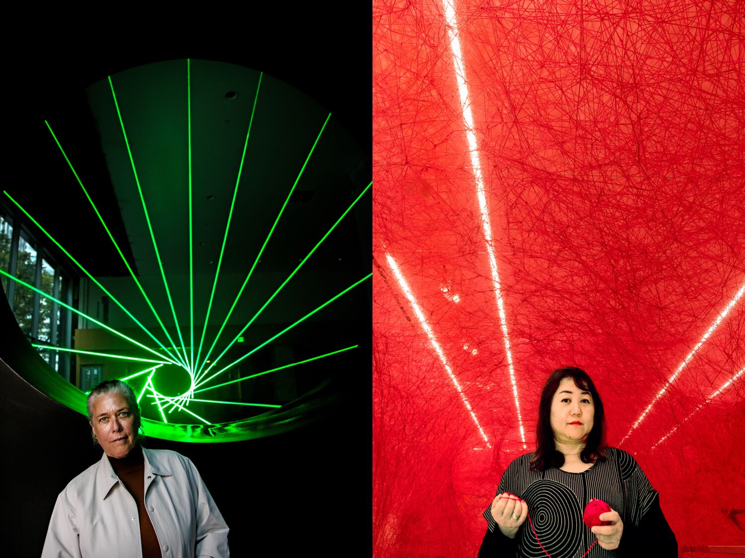 16 high-intensity lasers, 800 pounds of blood-red yarn: The Hammer goes big in new immersive spaces