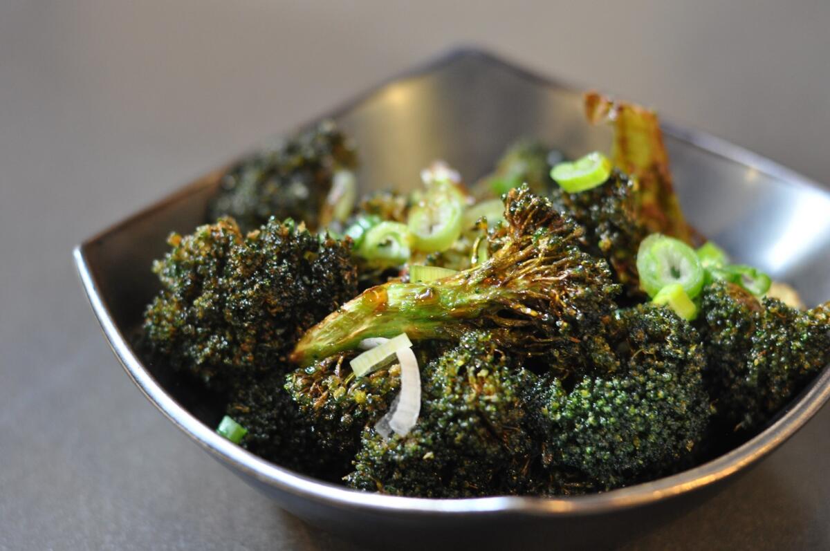 The fried broccoli from Ramen Hood, the vegan ramen counter at Grand Central Market.