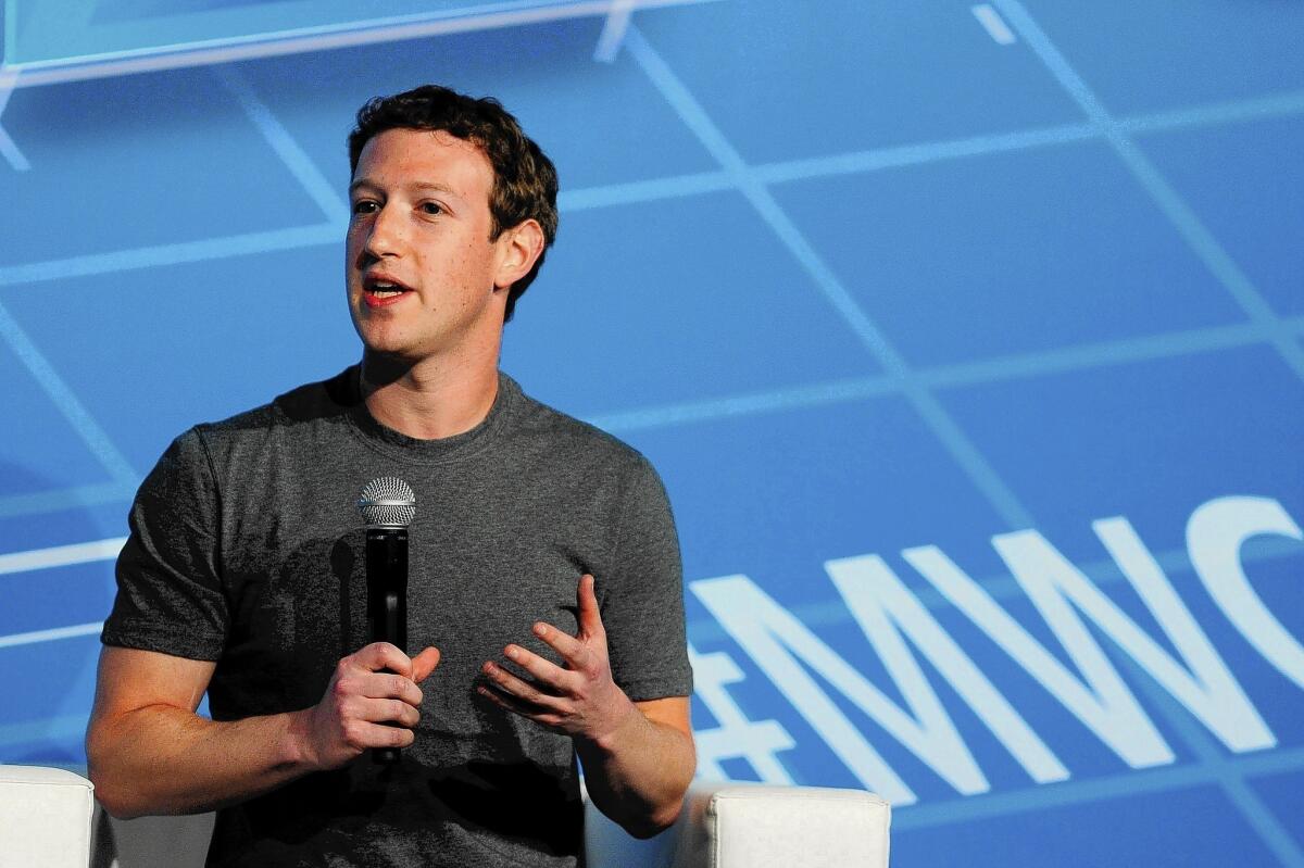 Facebook CEO Mark Zuckerberg earned top billing Monday at the Mobile World Congress in Barcelona, Spain, his highest profile yet at the industry's largest trade show.