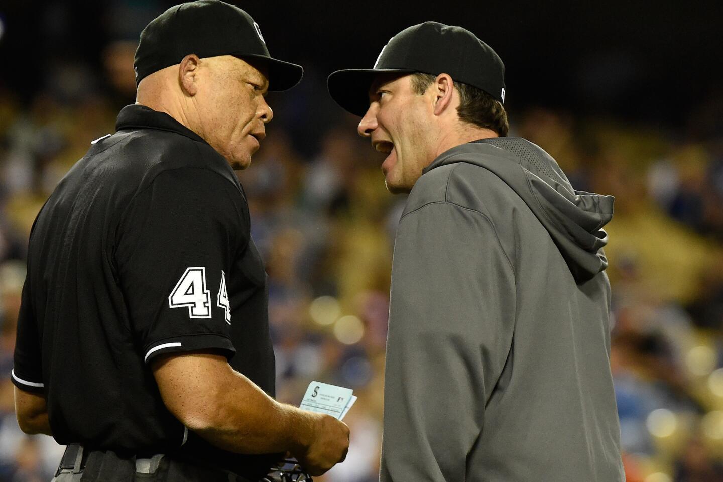 Manager Robin Ventura argues with umpire Kerwin Danley after being ejected in the eighth inning.