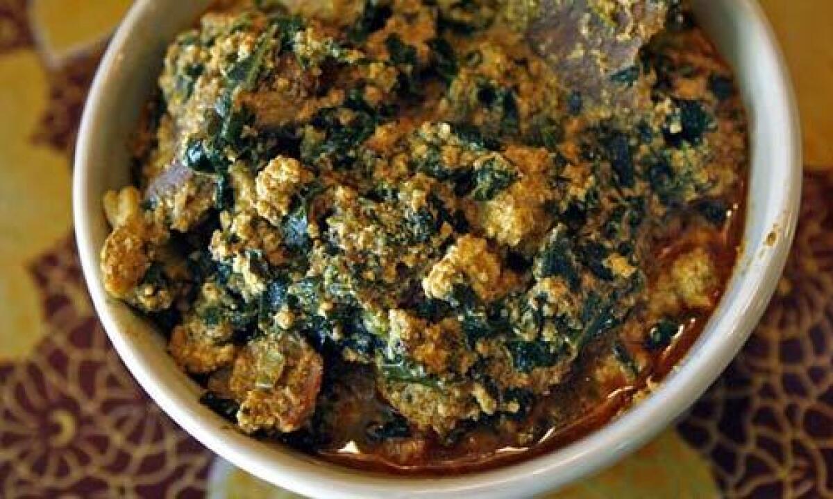 Egusi soup, a thick, peppery mélange of crushed nut-like melon seeds and seasoned collard greens, is West Africa's most famous dish.