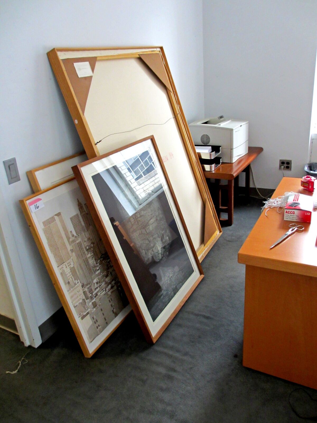 Artwork in The Times' New York bureau being prepared to be sent to an auction house as part of the office's closure in 2012.