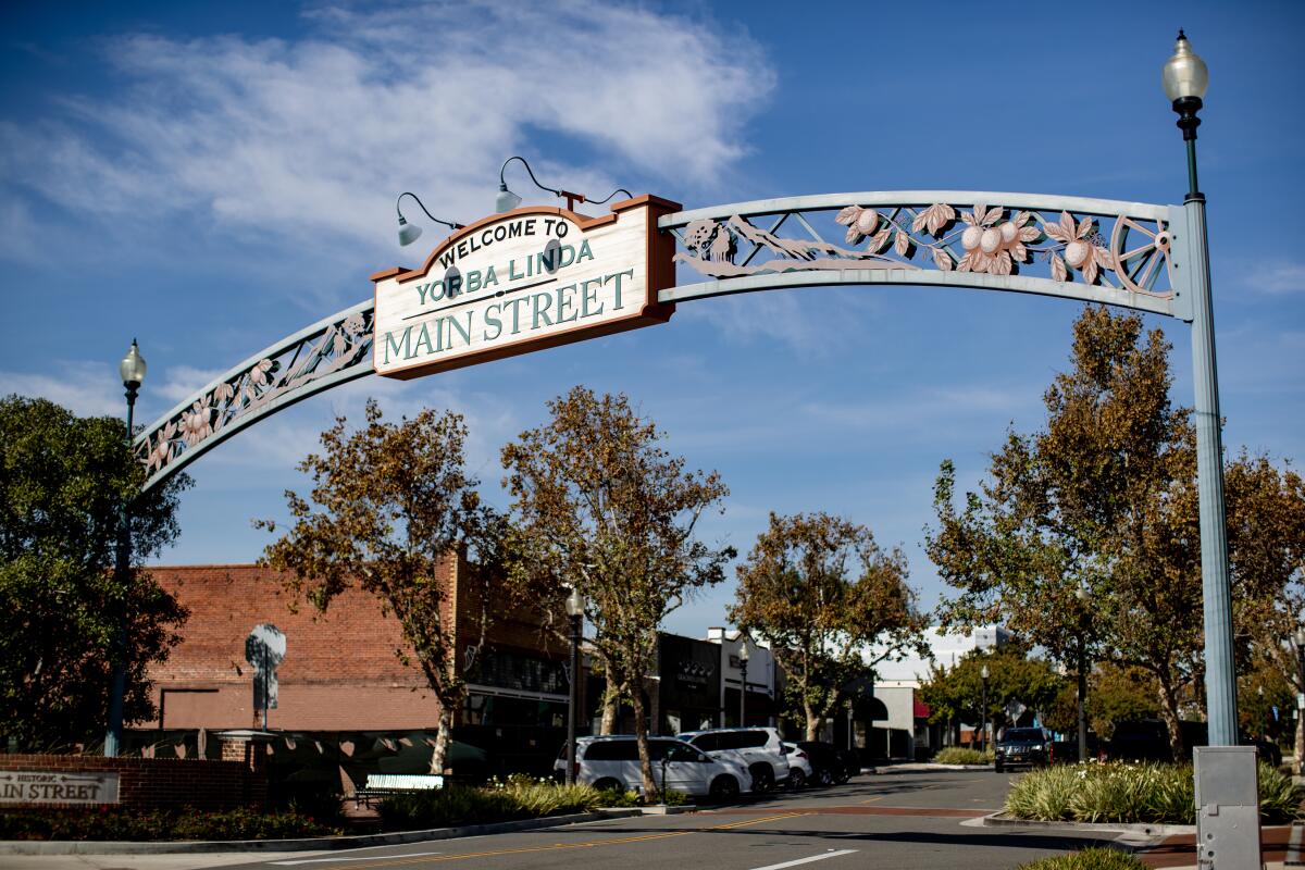  The arch over Main Street  in Yorba Linda 