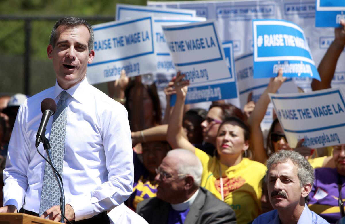 On Labor Day, Mayor Eric Garcetti announced his proposal to raise the minimum wage in Los Angeles from the current $9 per hour to $13.25 in 2017.