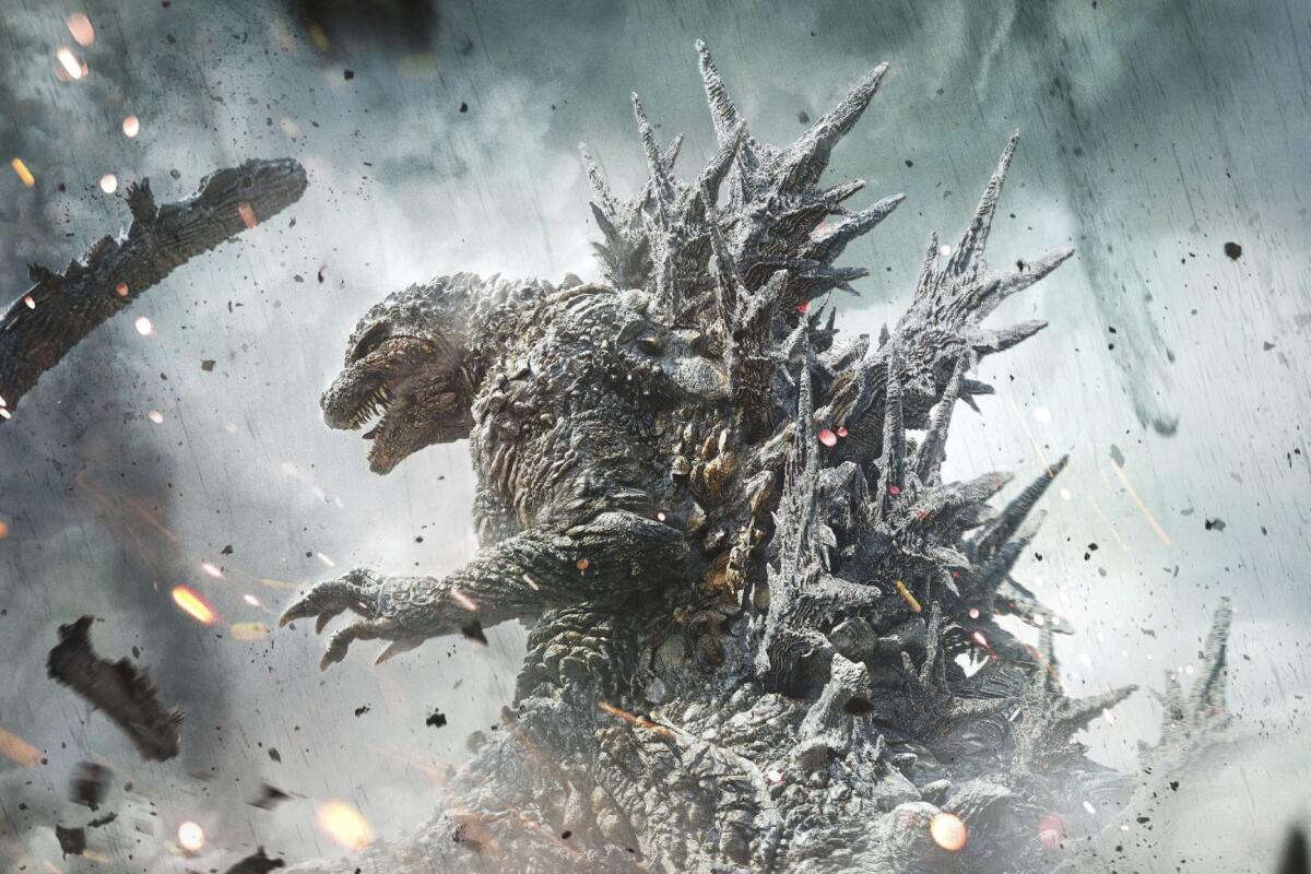 En esta imagen proporcionada por @2023 TOHO CO., LTD. Godzilla en una escena de "Godzilla 
