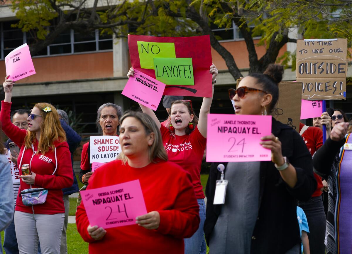 San Diego Unified rescinds almost all potential teacher layoffs La