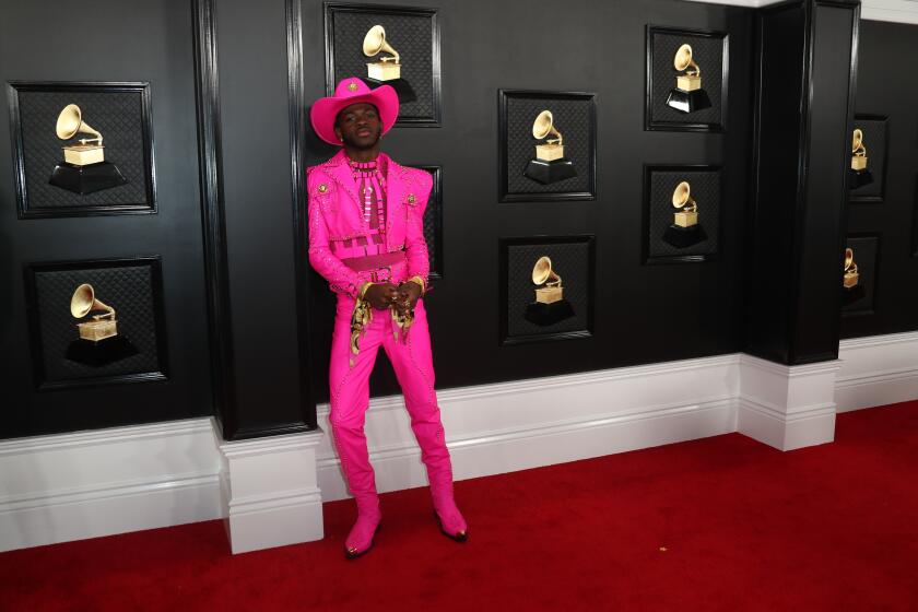 LOS ANGELES, CA - January 26, 2020: Lil Nas X arriving at the 62nd GRAMMY Awards at STAPLES Center in Los Angeles, CA.(Allen J. Schaben / Los Angeles Times)