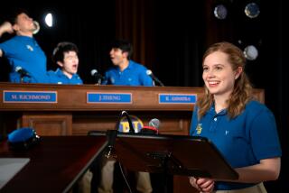 Angourie Rice as Cady Heron, alongside Alexis Frias, Ben Wang and Mahi Alam, in "Mean Girls."