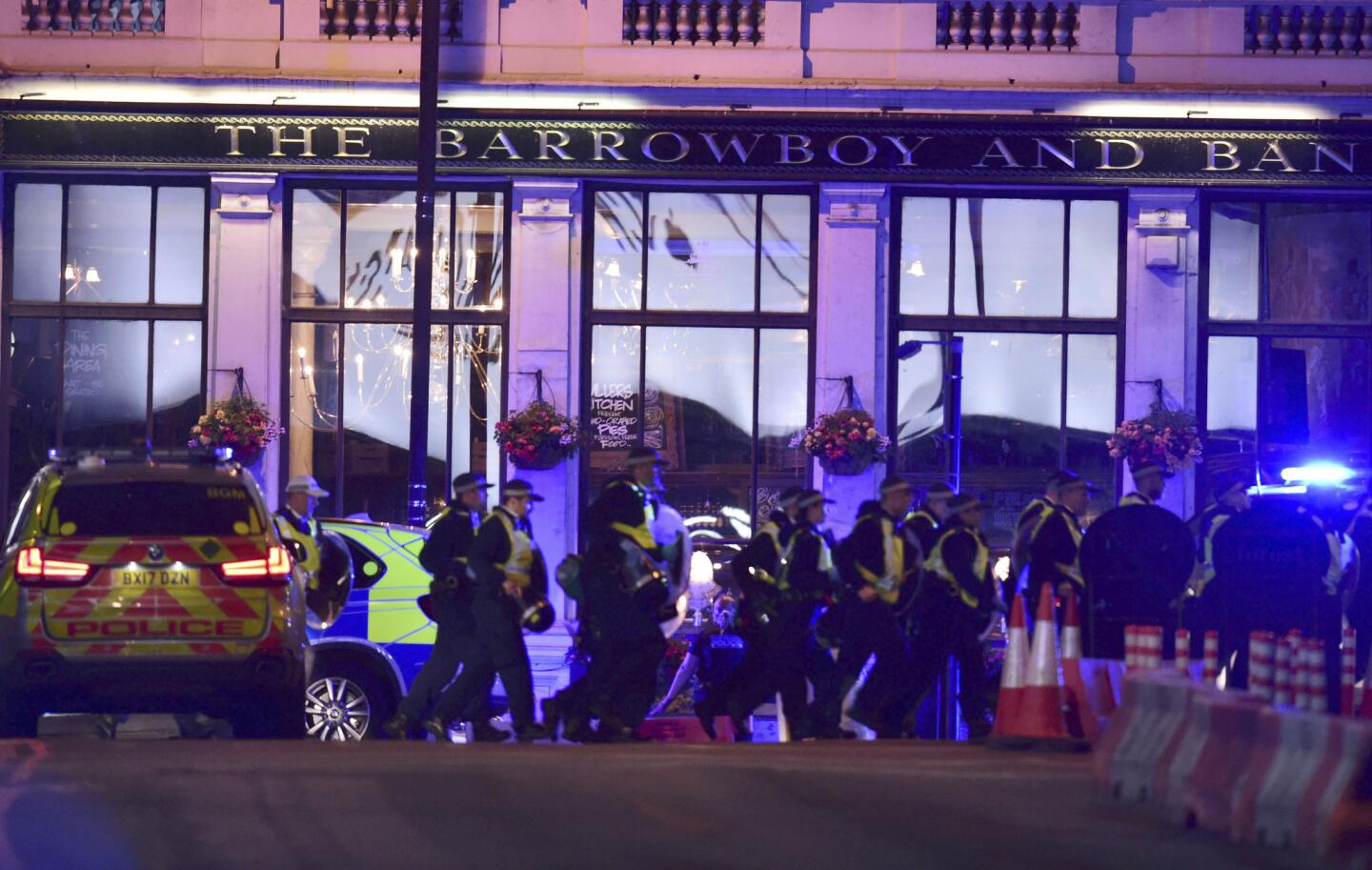 Police turn out in force on Borough High Street after the London Bridge attack.