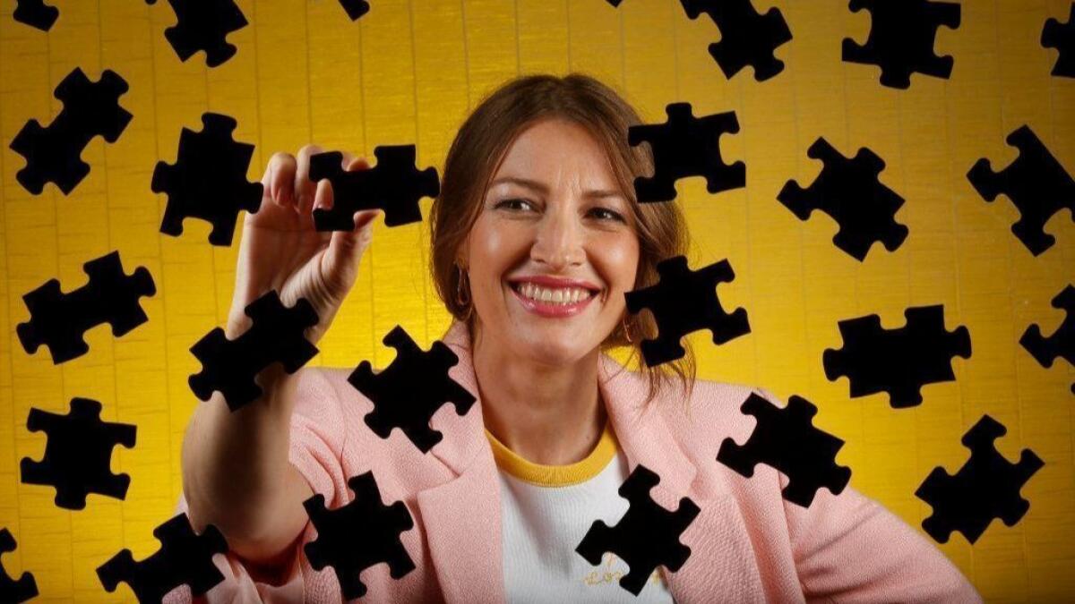 Actress Kelly Macdonald stars in "Puzzle" as Agnes, a woman with a talent for assembling jigsaw puzzles who sneaks away from her suburban town and goes to New York City, where she partners with a man for a puzzle tournament.