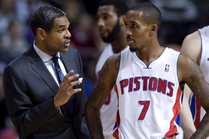 Maurice Cheeks talks with guard Brandon Jennings during a game against the Washington Wizards this season.