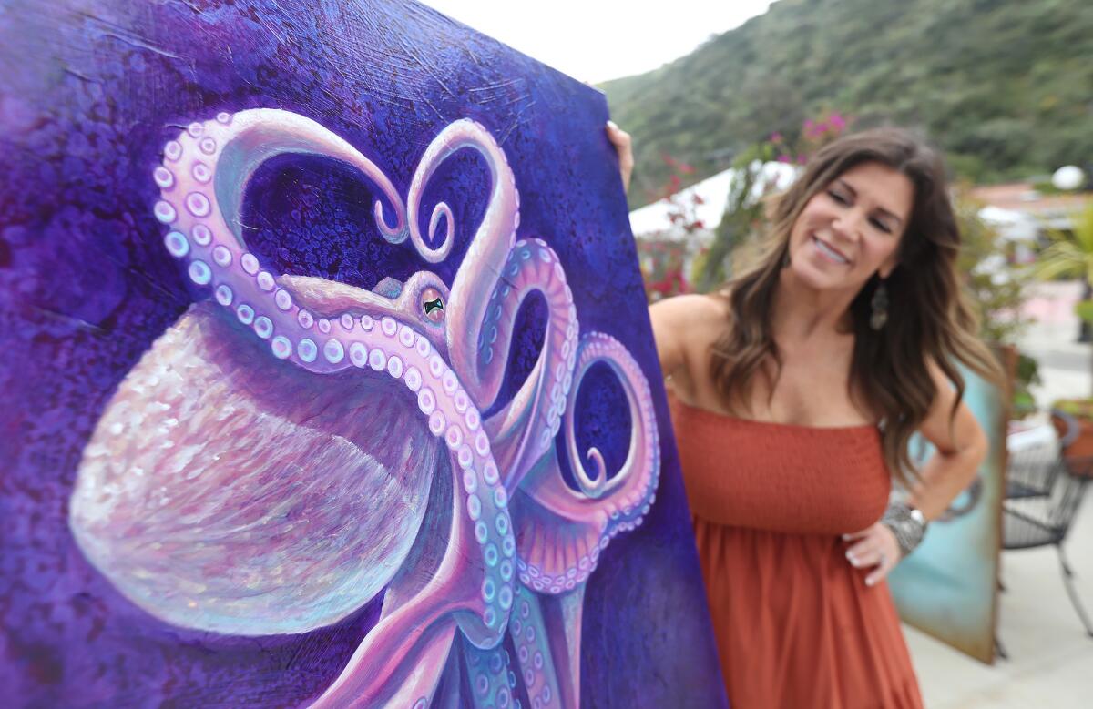 Debbie Avoux-Davis was inspired to paint octopuses after watching a Netflix documentary called "My Octopus Teacher."