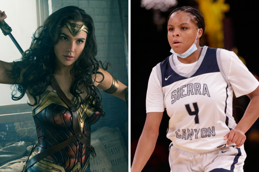 Sierra Canyon's MacKenly Randolph, right, is planning to be Wonder Woman for Halloween.