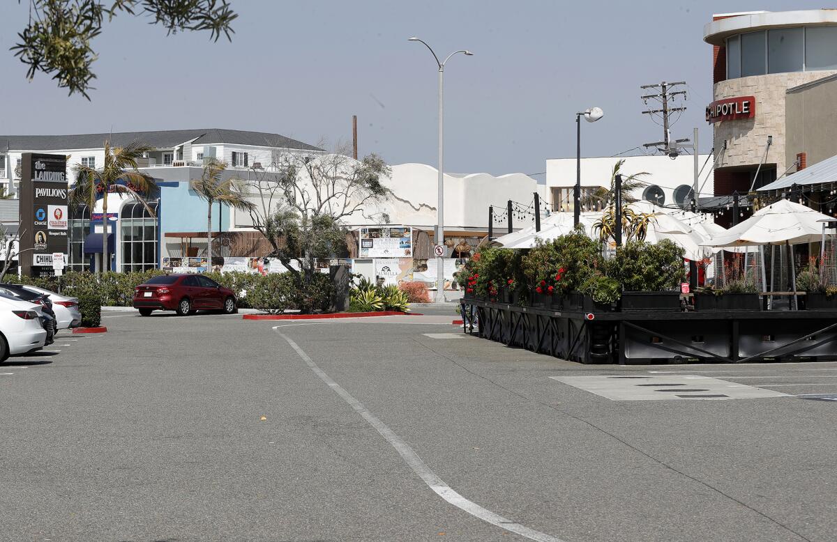 The parking lot at 3101 Newport Boulevard where a fight broke out when bars closed last Saturday in Newport Beach.