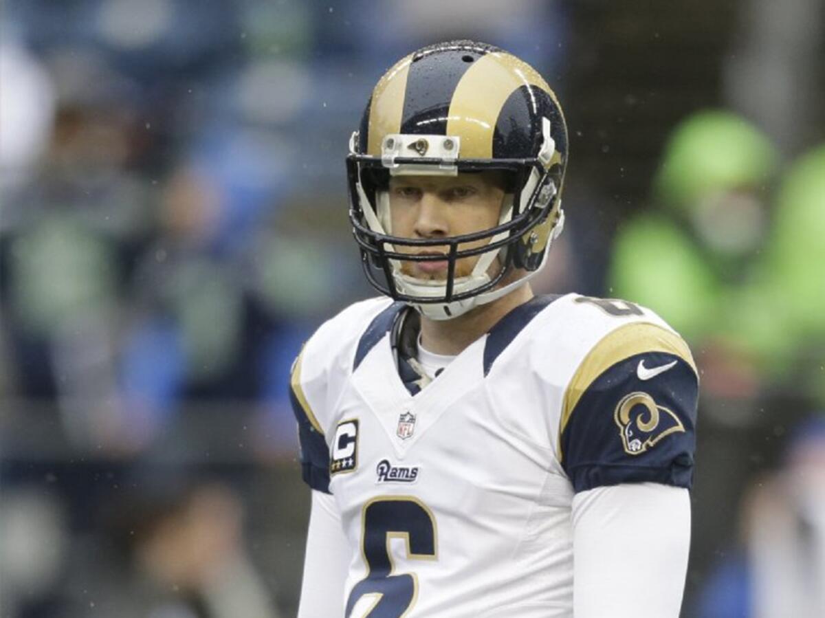 St. Louis Rams punter Johnny Hekker before a game against the Seattle Seahawks on Dec. 27.
