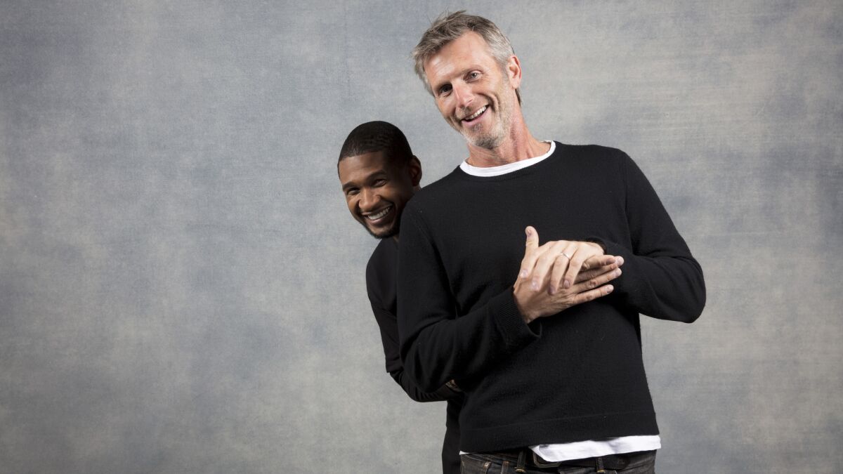 Actor and musician Usher Raymond and director Andrew Heckler, from the film "Burden" photographed in the L.A. Times Studio at Chase Sapphire on Main during the Sundance Film Festival in Park City, Utah on Jan. 21, 2018.