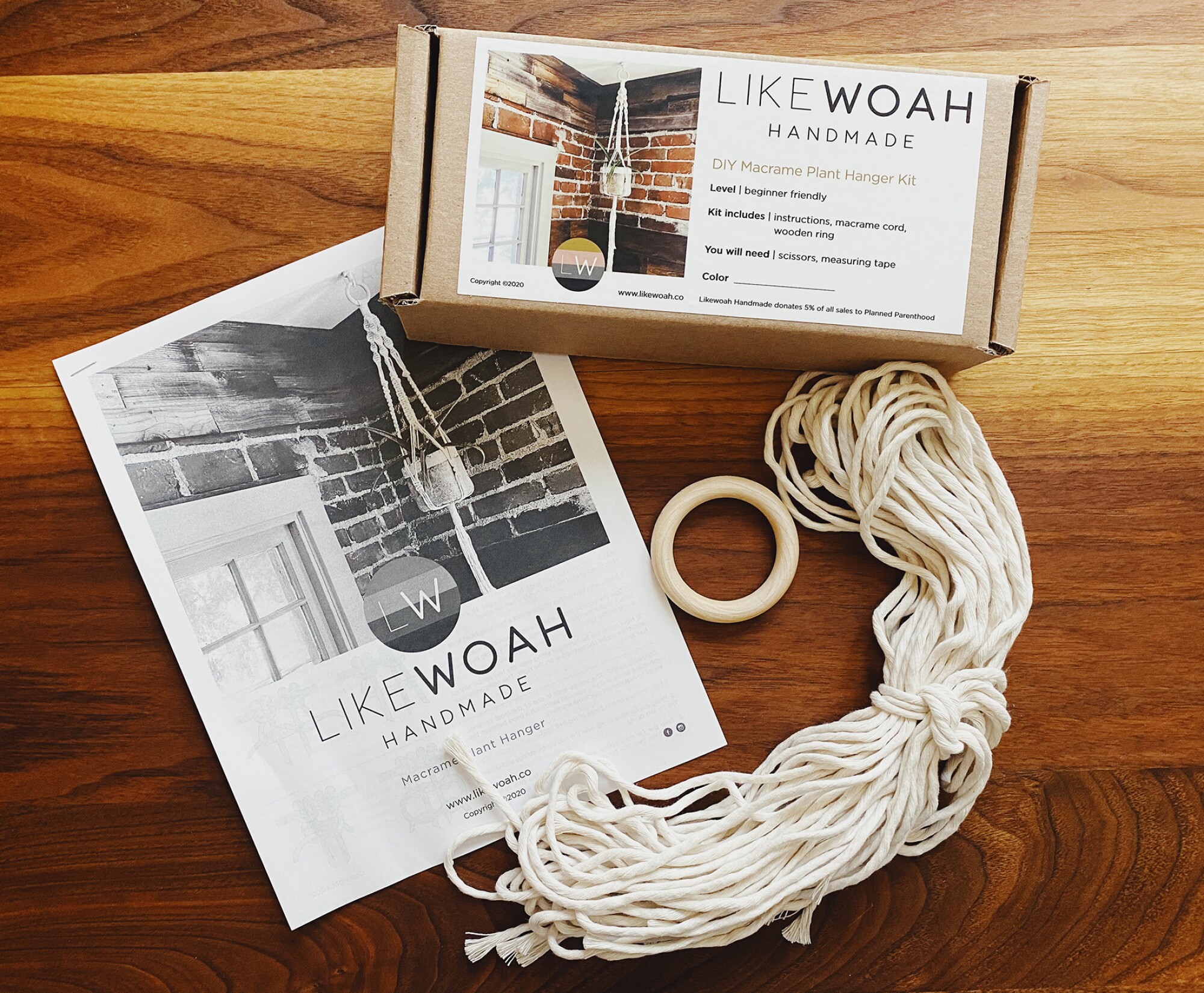 DIY macrame plant hanger kit from Like Woah