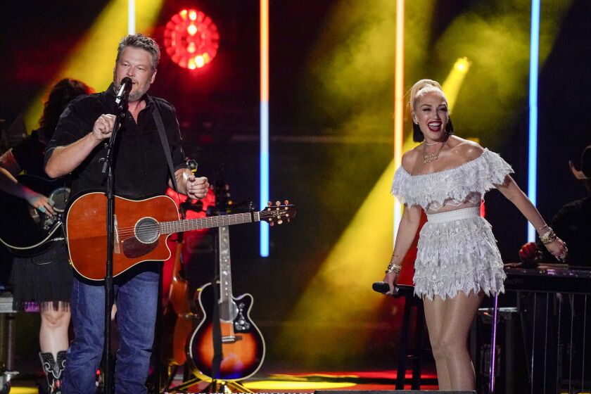 Blake Shelton and Gwen Stefani at "CMA Summer Jam"