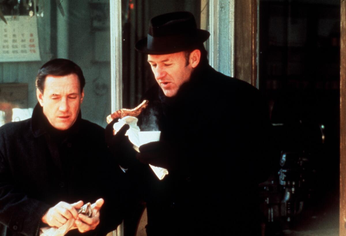 Roy Scheider, left, and Gene Hackman in “The French Connection” (1971)