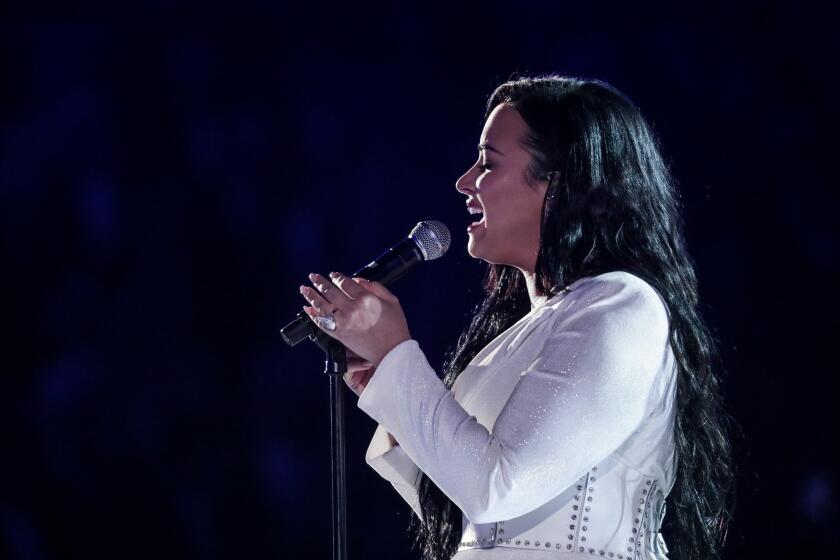 LOS ANGELES, CA - January 26, 2020: Demi Lovato performs at the 62nd GRAMMY Awards at STAPLES Center in Los Angeles, CA. (Robert Gauthier / Los Angeles Times)