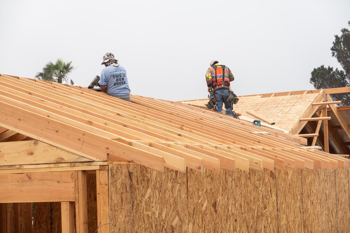A home under construction in Altadena, where immigration agents visited earlier this month.