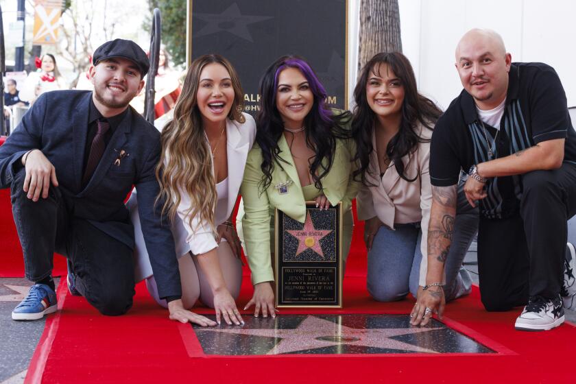 Los Angeles, CA - June 27: The Rivera family celebrates the late Jenni Rivera's posthumous star on the Hollywood Walk of Fame in front of the Capitol Records Building on Thursday, June 27, 2024 in Los Angeles, CA. (Carlin Stiehl / For De Los)