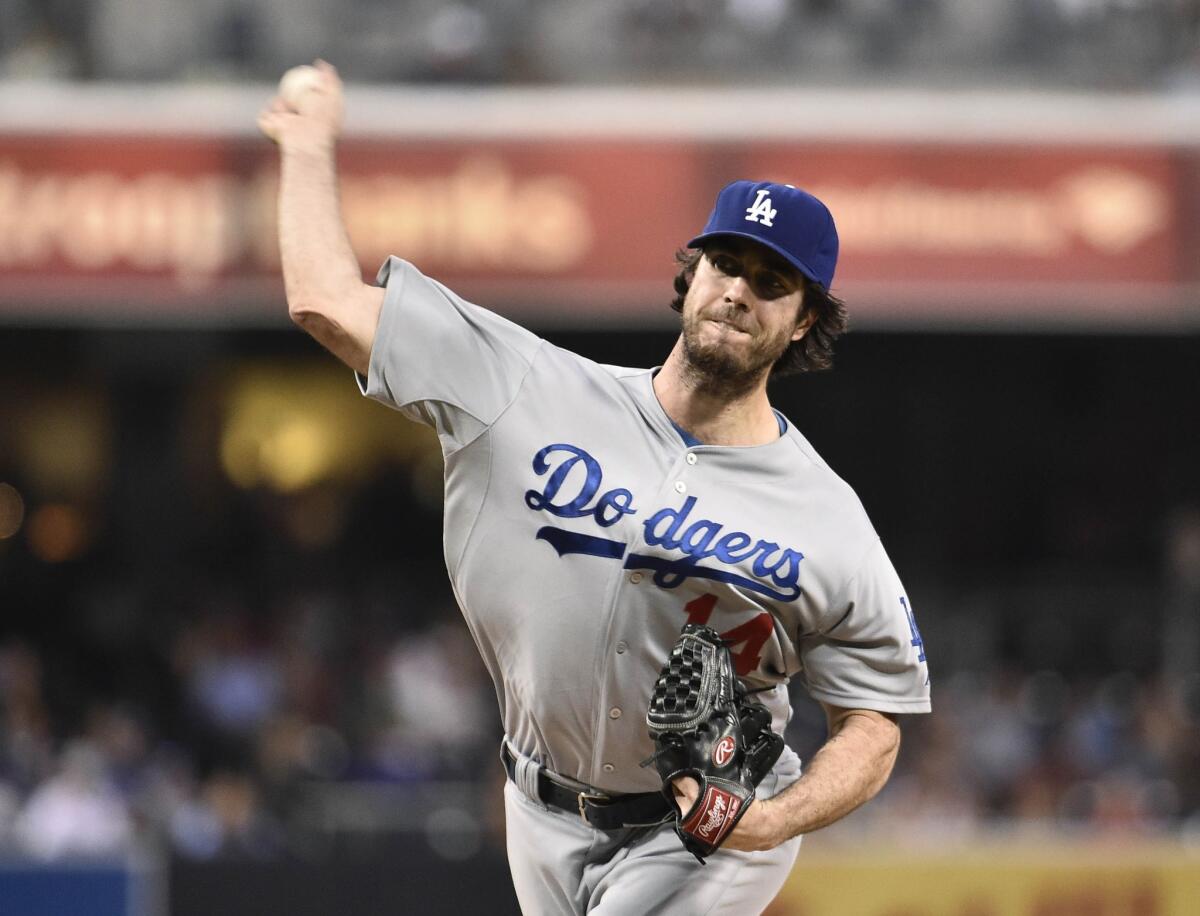 Dan Haren held the Padres to two runs on five hits through six innings while striking out three batters and issuing one walk. The Dodgers lost to the Padres, 3-2, in the 12th inning.