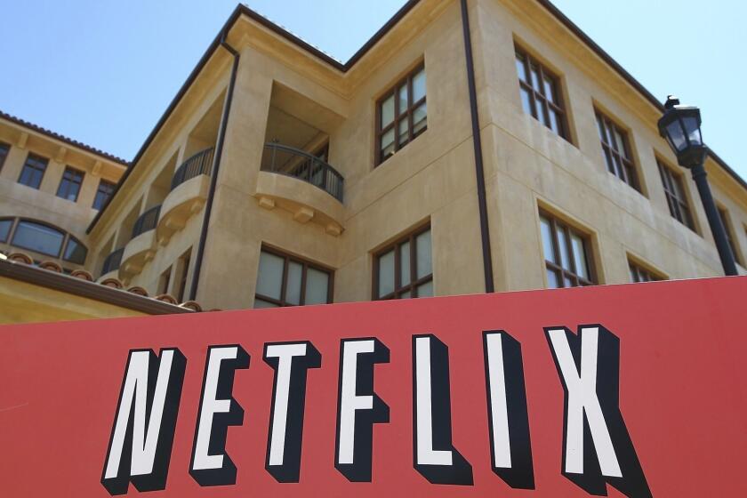 LOS GATOS, CA - JULY 20: A sign is posted in front of the Netflix headquarters on July 20, 2011 in Los Gatos, California. Online movie rental company Netflix will report quarterly earnings on Thursday following a recent customer backlash over a 60 percent increase in fees. (Photo by Justin Sullivan/Getty Images) ORG XMIT: 119617387 ** TCN OUT ** ORG XMIT: CHI1107201536300094