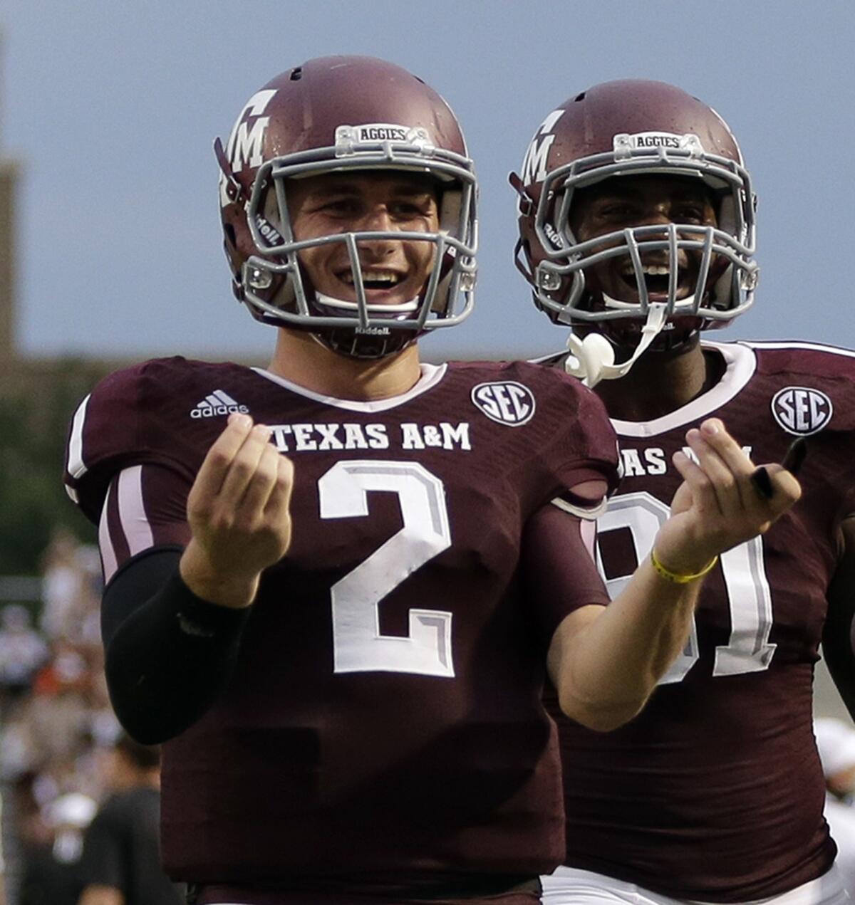 Texas A&M; quarterback Johnny Manziel will see plenty of TV time Saturday when the Aggies play host to national title contender Alabama.