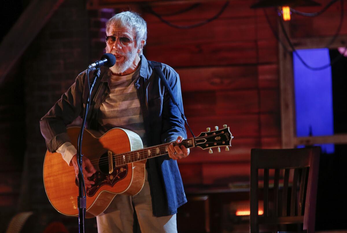 Yusuf Islam, formerly Cat Stevens, performs at the Pantages Theatre in Hollywood on Oct. 6.