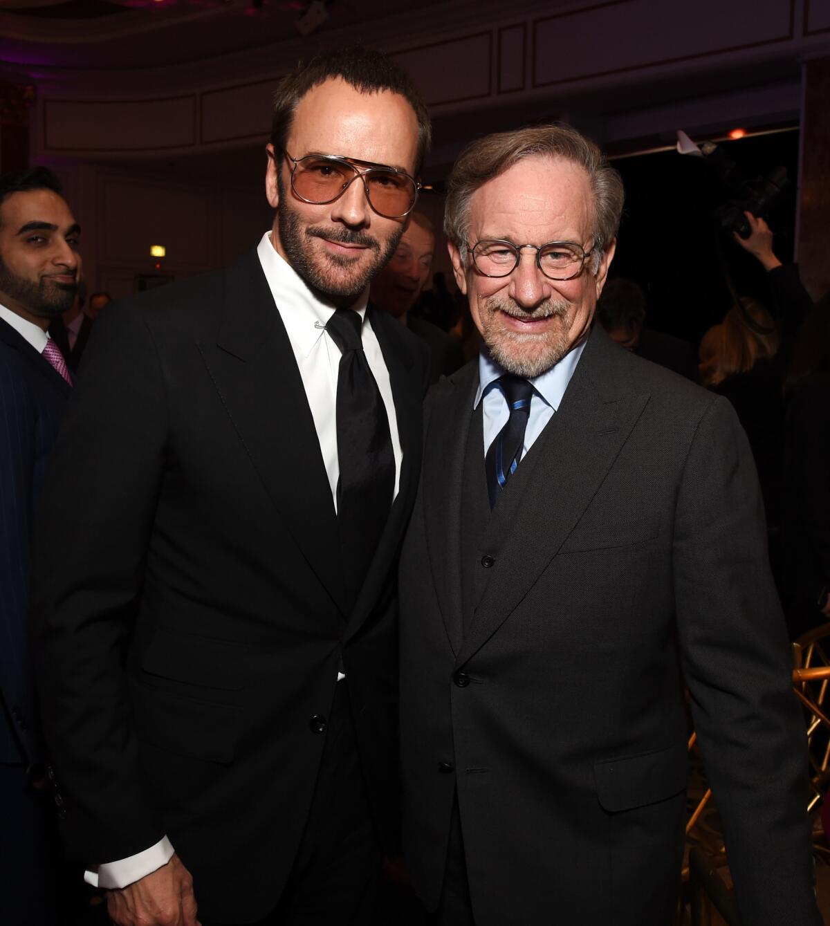 Tom Ford, left, and Steven Spielberg.